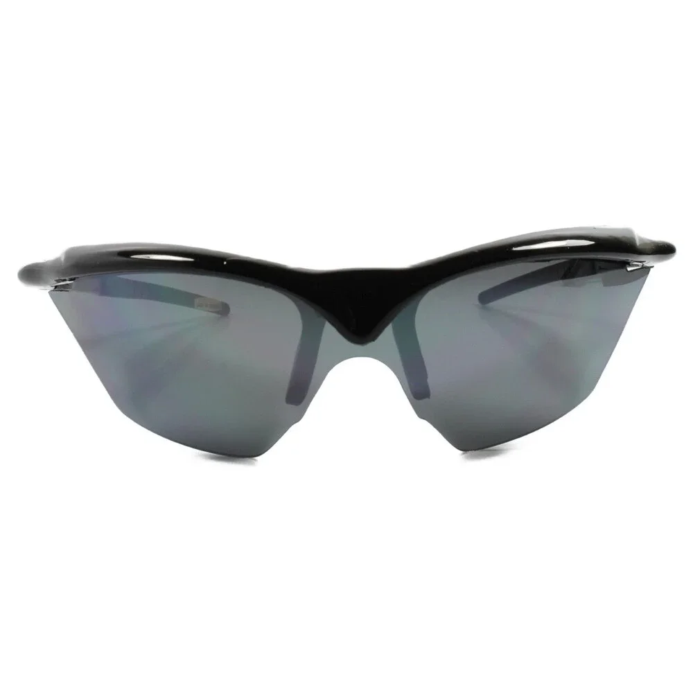 Genuine Vintage Slick Design Wrap Around Athletic Sport Sunglasses Black Frame